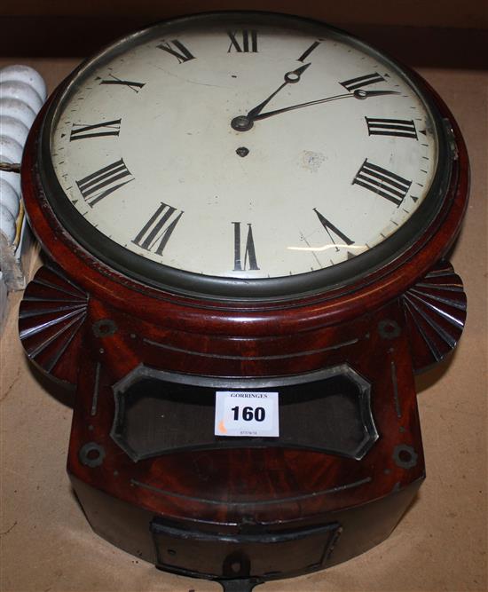 A William IV mahogany drop dial wall timepiece, 20in.